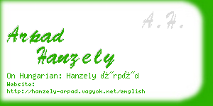 arpad hanzely business card